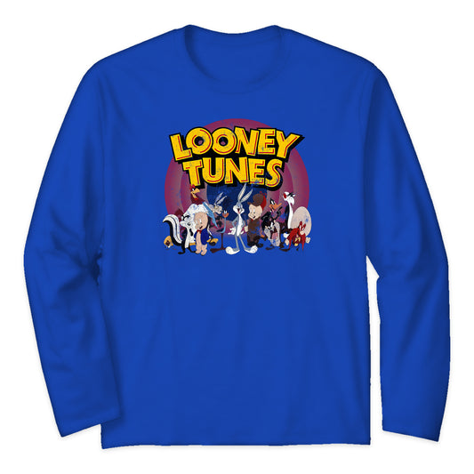 Looney Tunes Cast Logo Long Sleeve T-Shirt in Royal Blue