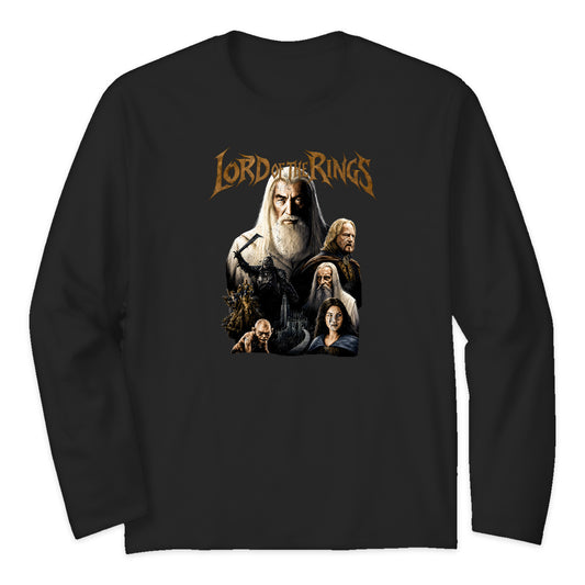 Lord of the Rings Middle-earth Cast Long Sleeve T-Shirt in Black