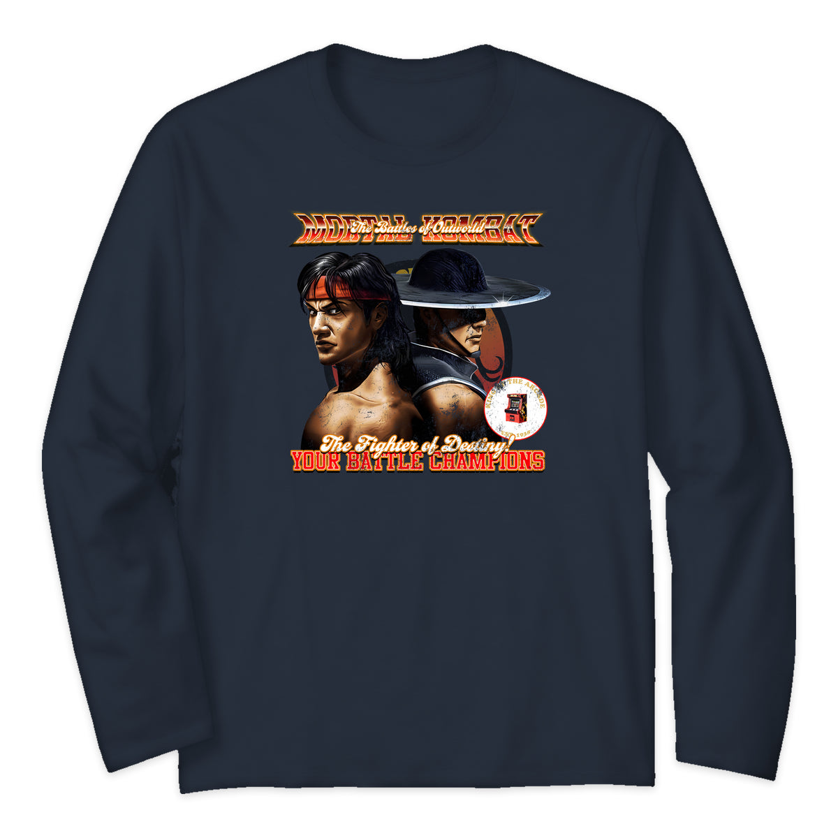 Mortal Kombat Fighter Duo Long Sleeve T-Shirt in Navy