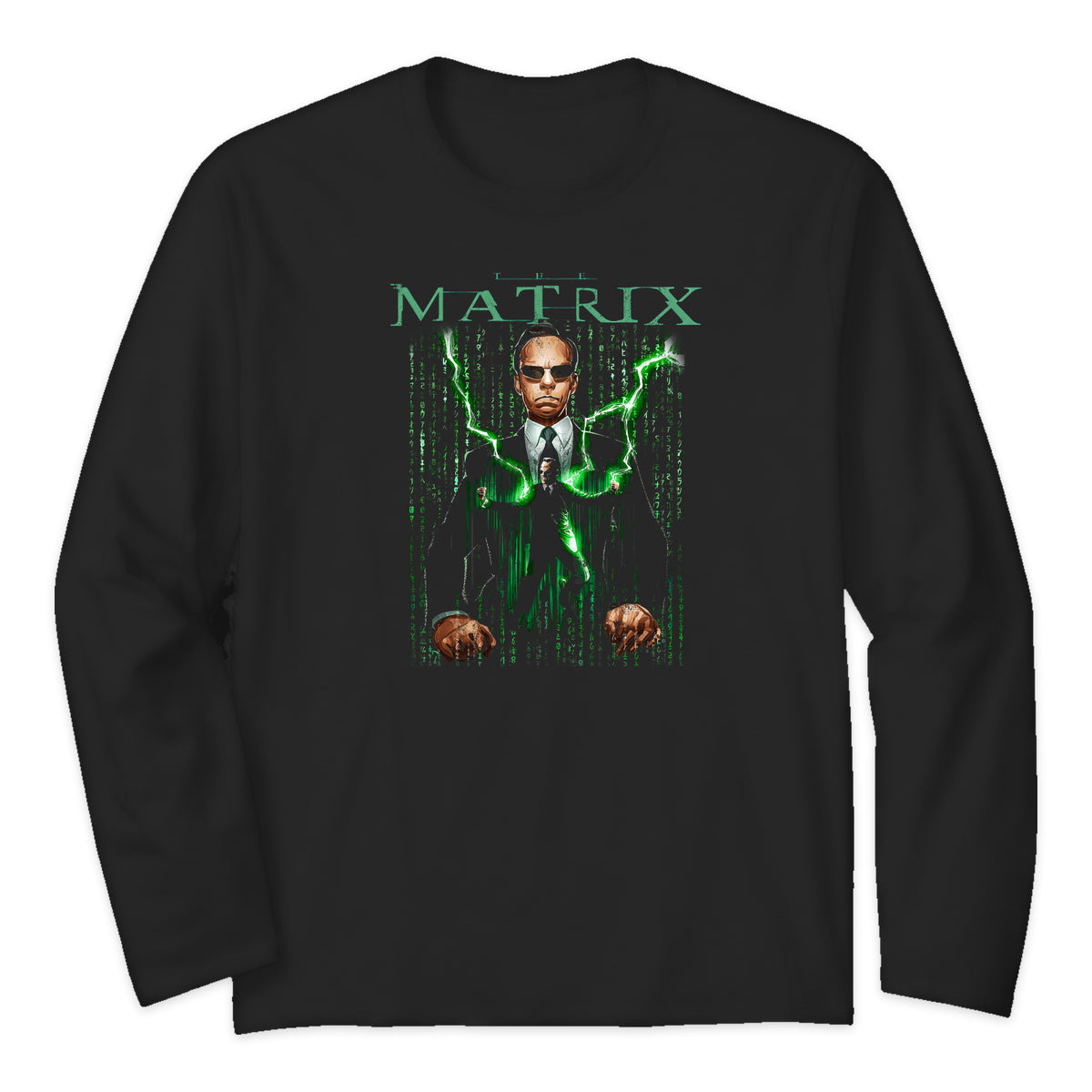 The Matrix Morpheus Lightning Long Sleeve T-Shirt in Black