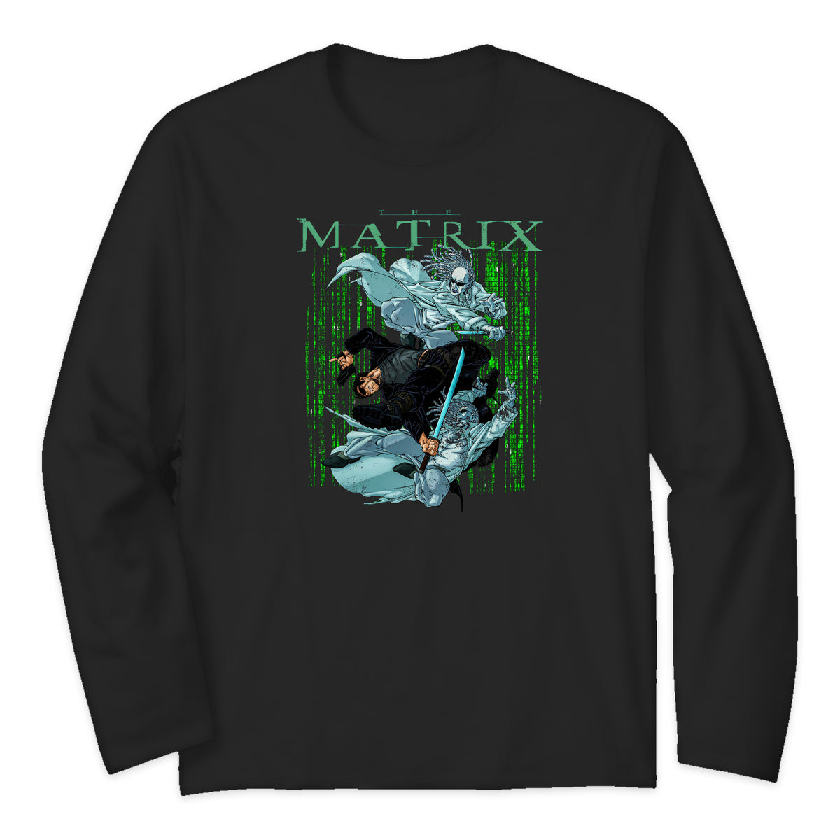 The Matrix Neo Action Comic Long Sleeve T-Shirt in Black