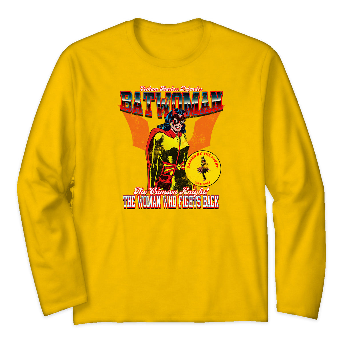 Batwoman Gotham Varsity Long Sleeve T-Shirt in Golden Yellow