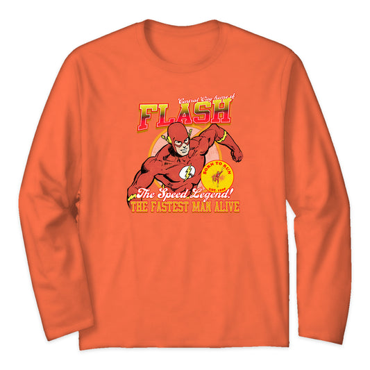 The Flash Central City Varsity Long Sleeve T-Shirt in Orange