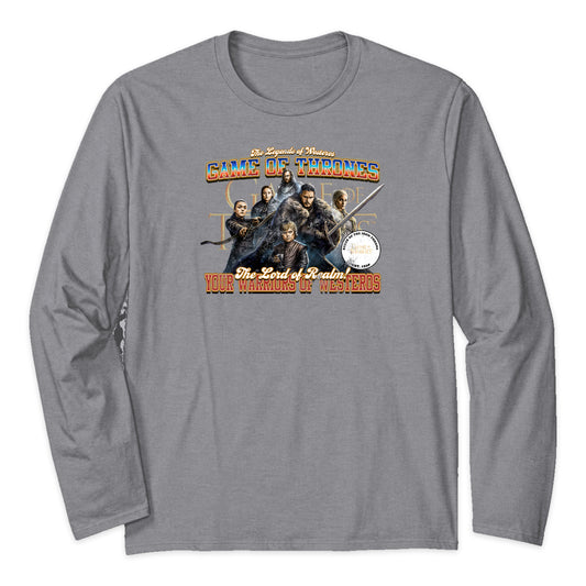 Game of Thrones Cast Varsity Long Sleeve T-Shirt in Heather Gray