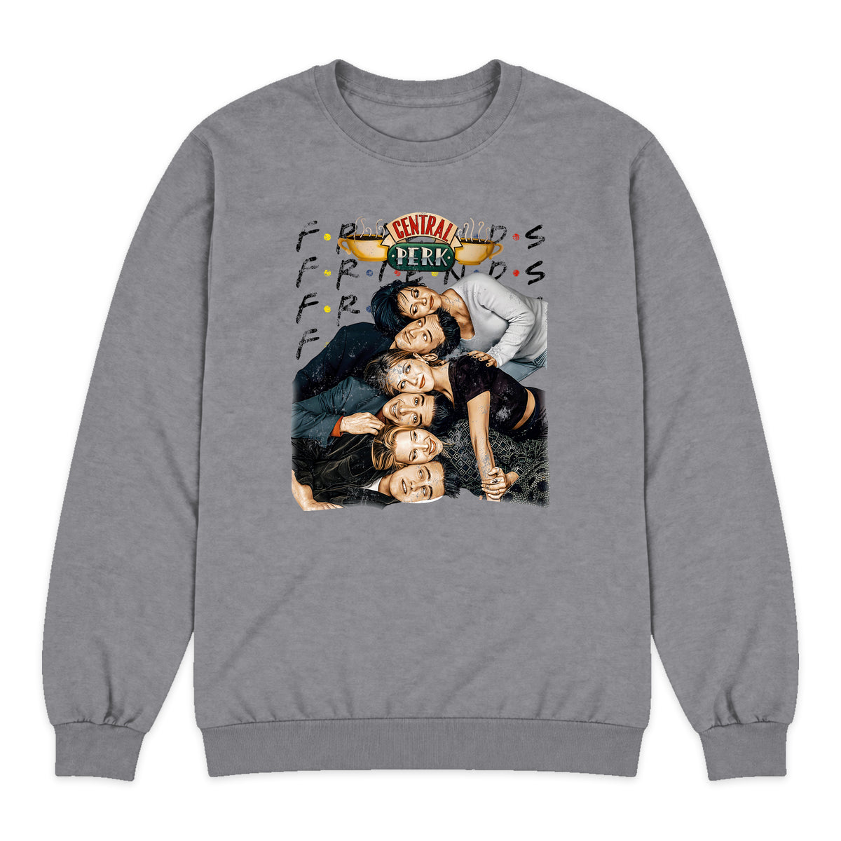 Friends Central Perk Cast Crewneck Sweatshirt in Heather Gray