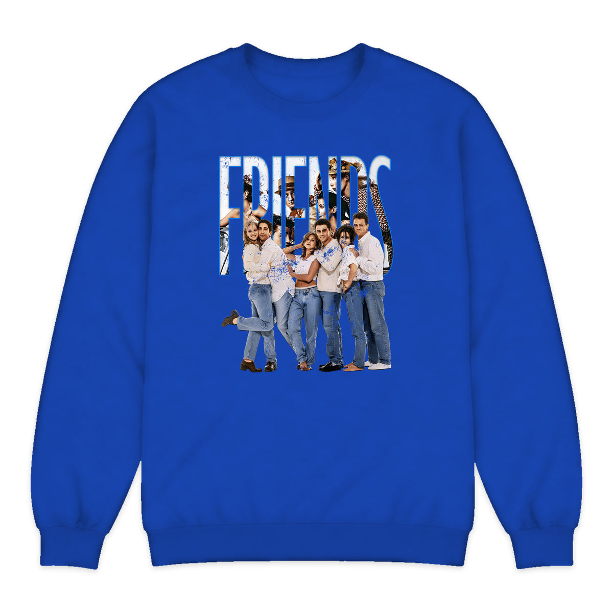 Friends Cast Logo Crewneck Sweatshirt in Royal Blue