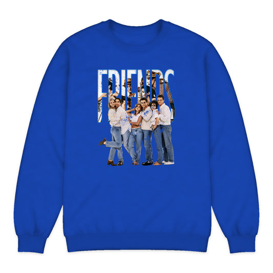 Friends Cast Logo Crewneck Sweatshirt in Royal Blue