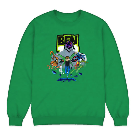 Ben 10 Alien Force Hero Crewneck Sweatshirt in Bright Green