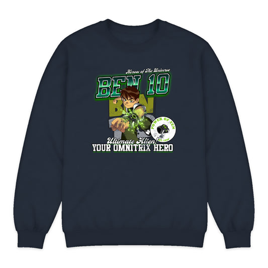 Ben 10 Omnitrix Varsity Crewneck Sweatshirt in Navy