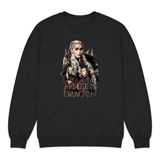 House of the Dragon Cast Collage Crewneck Sweatshirt in Black