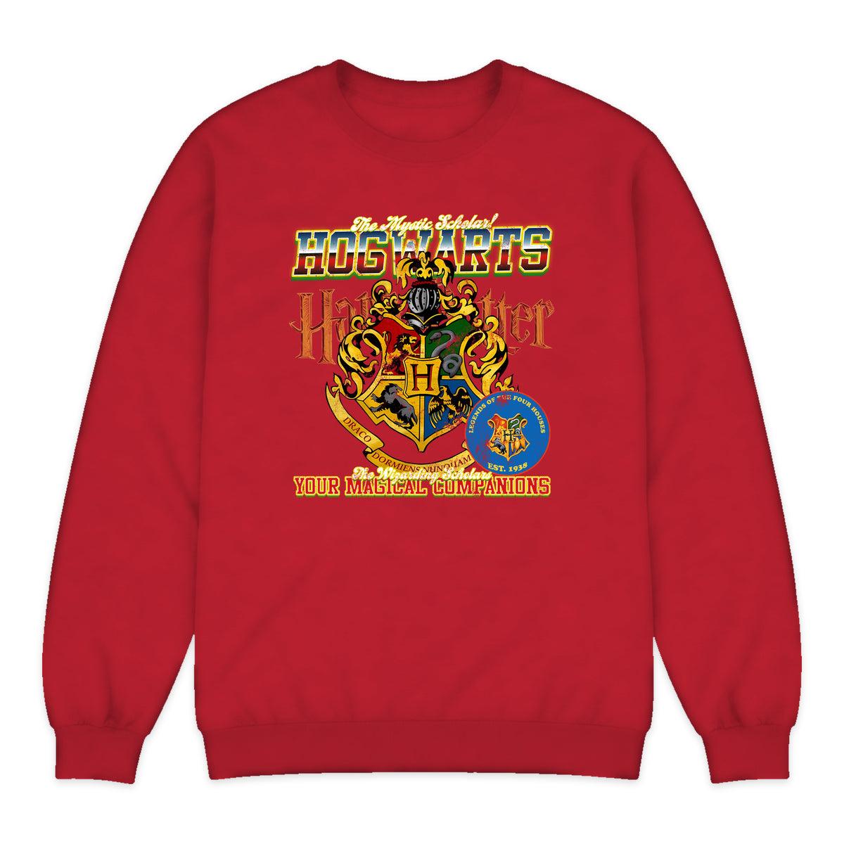 Harry Potter Hogwarts Varsity Crewneck Sweatshirt in Bright Red