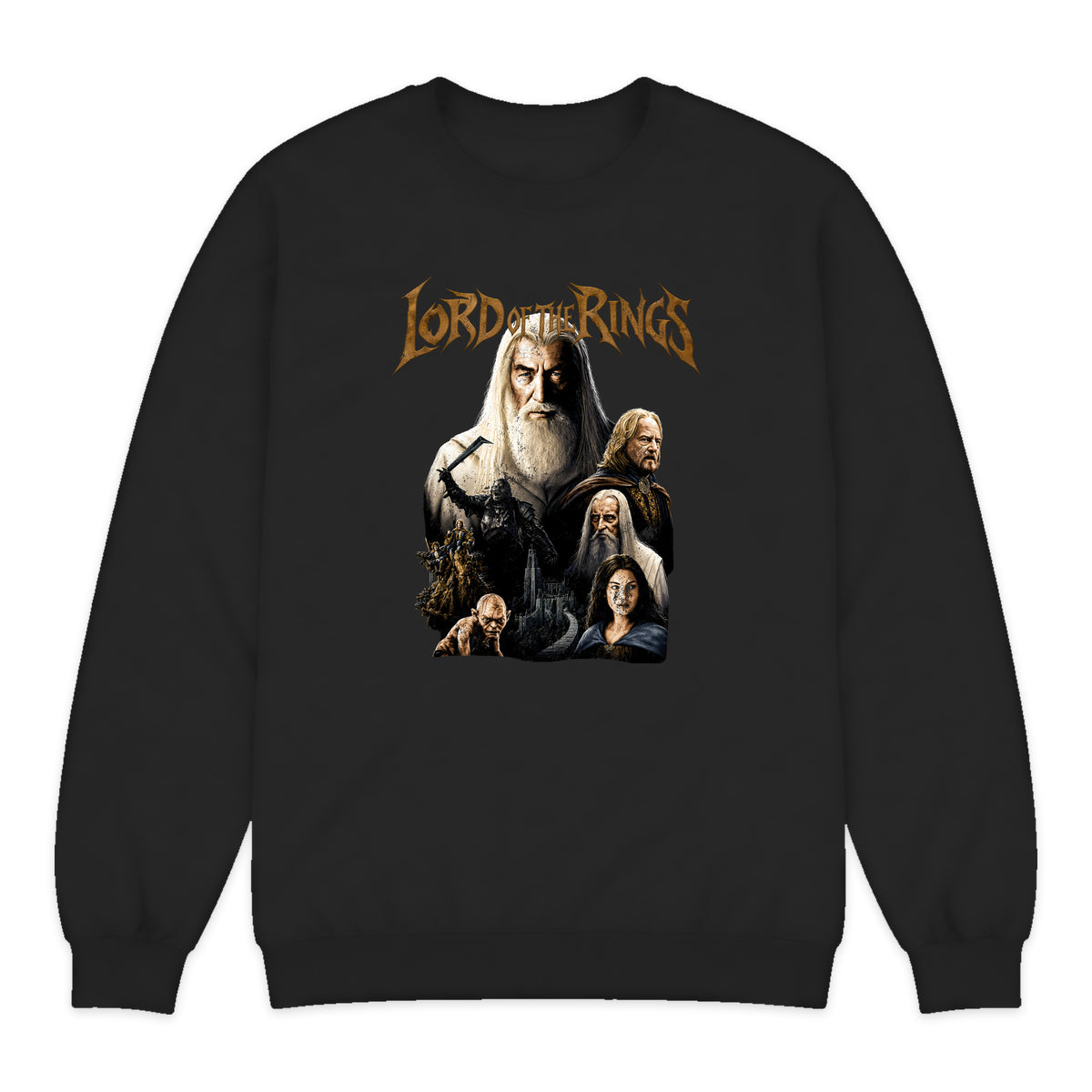 Lord of the Rings Middle-earth Cast Crewneck Sweatshirt in Black