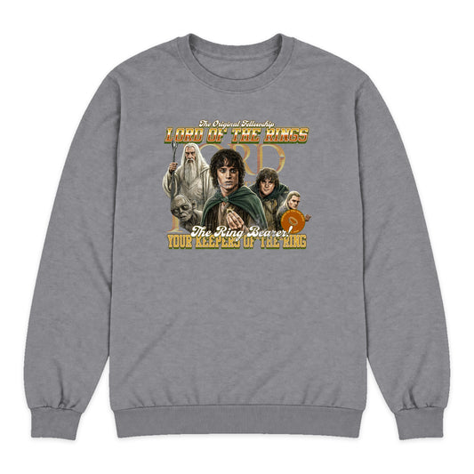 Lord of the Rings Fellowship Varsity Crewneck Sweatshirt in Heather Gray