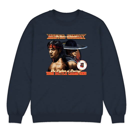 Mortal Kombat Fighter Duo Crewneck Sweatshirt in Navy