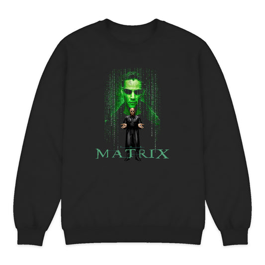 The Matrix Neo Portrait Crewneck Sweatshirt in Black
