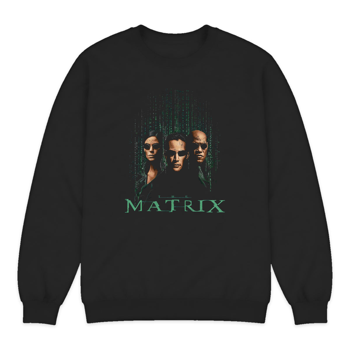 The Matrix Trio Portrait Crewneck Sweatshirt in Black