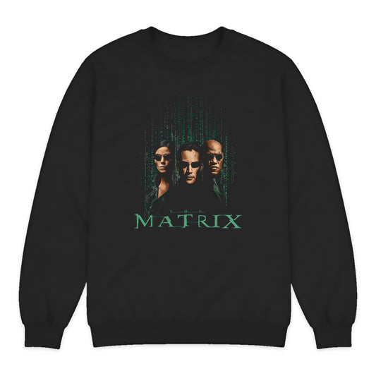 The Matrix Trio Portrait Crewneck Sweatshirt in Black