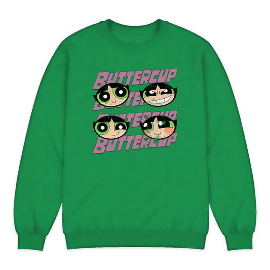 Powerpuff Girls Buttercup Crewneck Sweatshirt in Bright Green