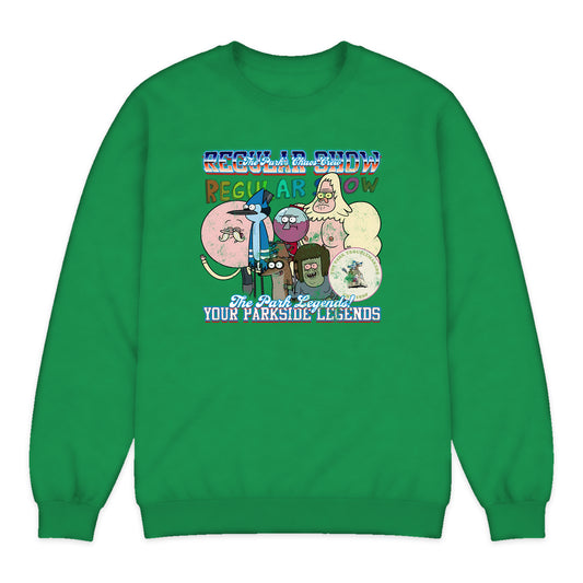 Regular Show Park Crew Crewneck Sweatshirt in Bright Green