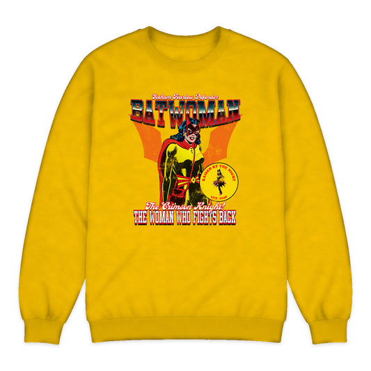 Batwoman Gotham Varsity Crewneck Sweatshirt in Golden Yellow