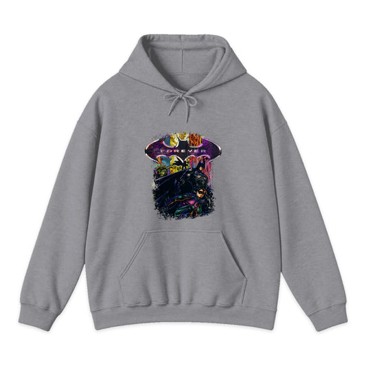 Batman Forever Collage Hoodie in Heather Gray
