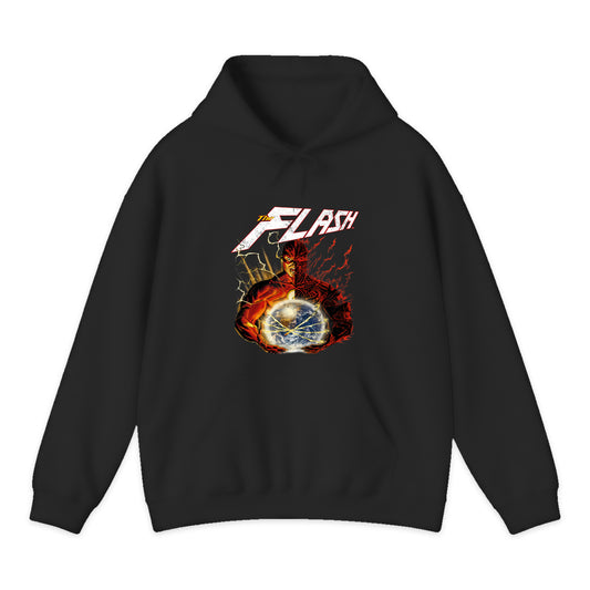 The Flash Split Portrait Hoodie in Black