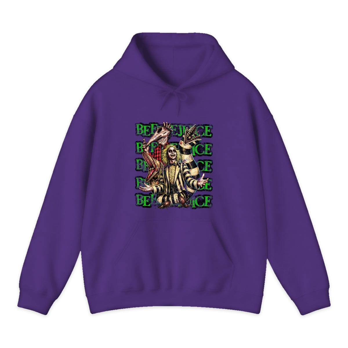 Beetlejuice Sandworm Collage Hoodie in Purple