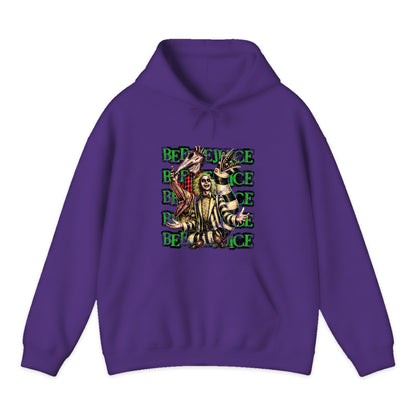 Beetlejuice Sandworm Collage Hoodie in Purple