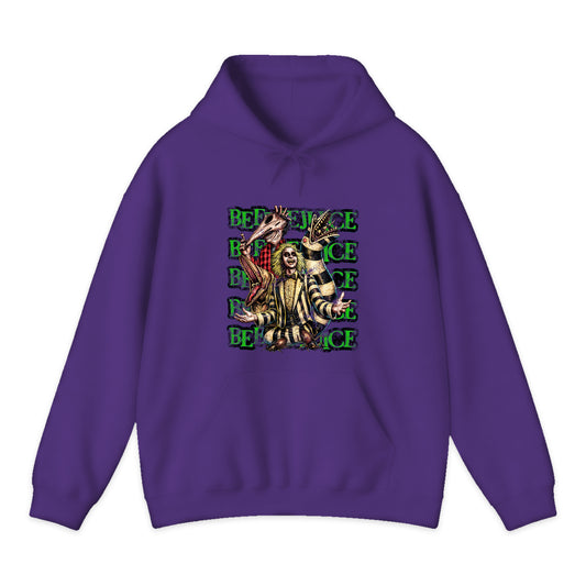 Beetlejuice Sandworm Collage Hoodie in Purple