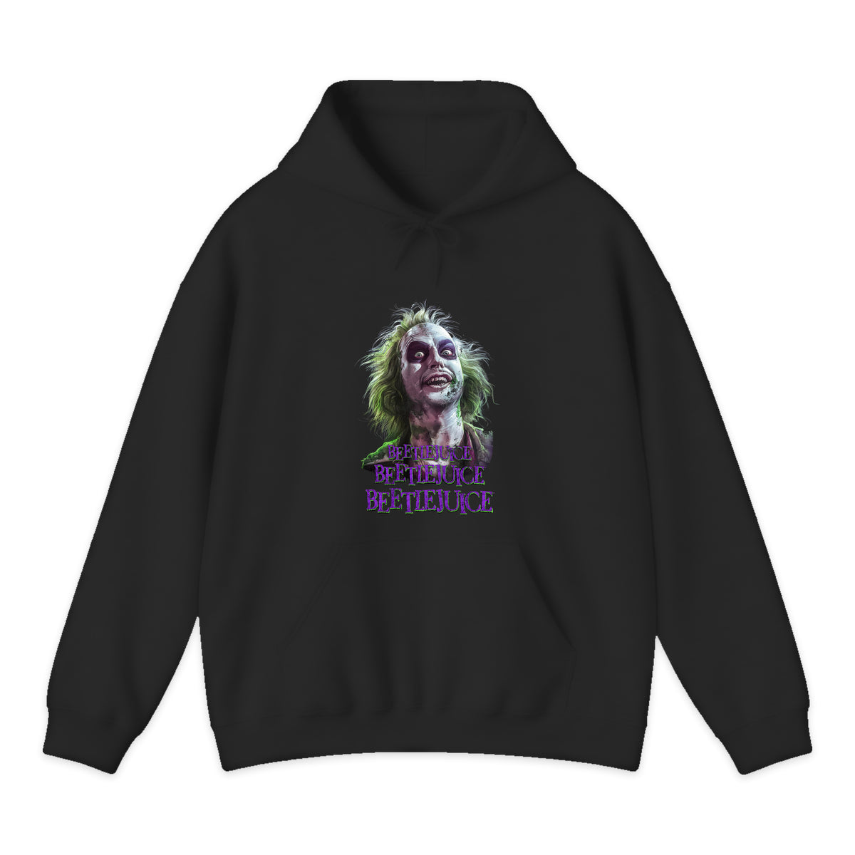 Beetlejuice Character Portrait Hoodie in Black