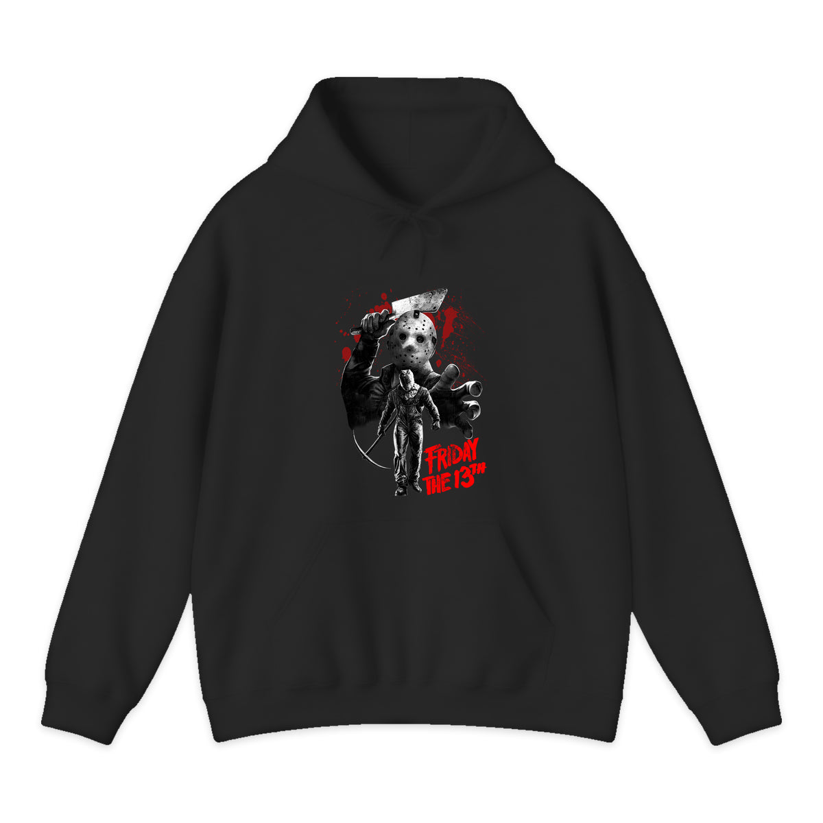 Friday the 13th Jason Mask Collage Hoodie in Black