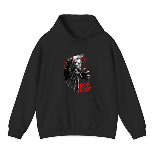 Friday the 13th Jason Mask Collage Hoodie in Black