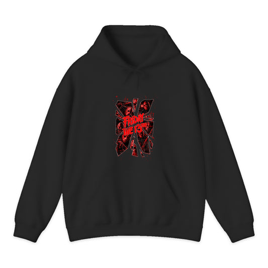 Friday the 13th Shattered Masks Hoodie in Black