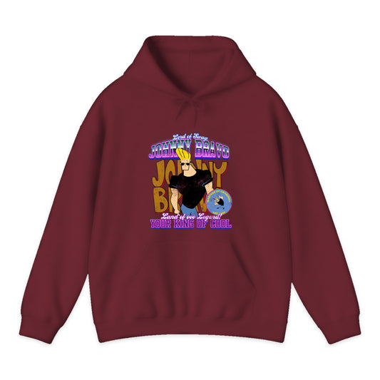 Johnny Bravo King of Cool Hoodie in Burgundy