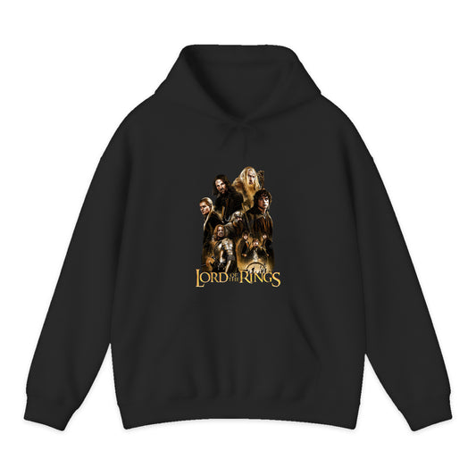 Lord of the Rings Fellowship Collage Hoodie in Black