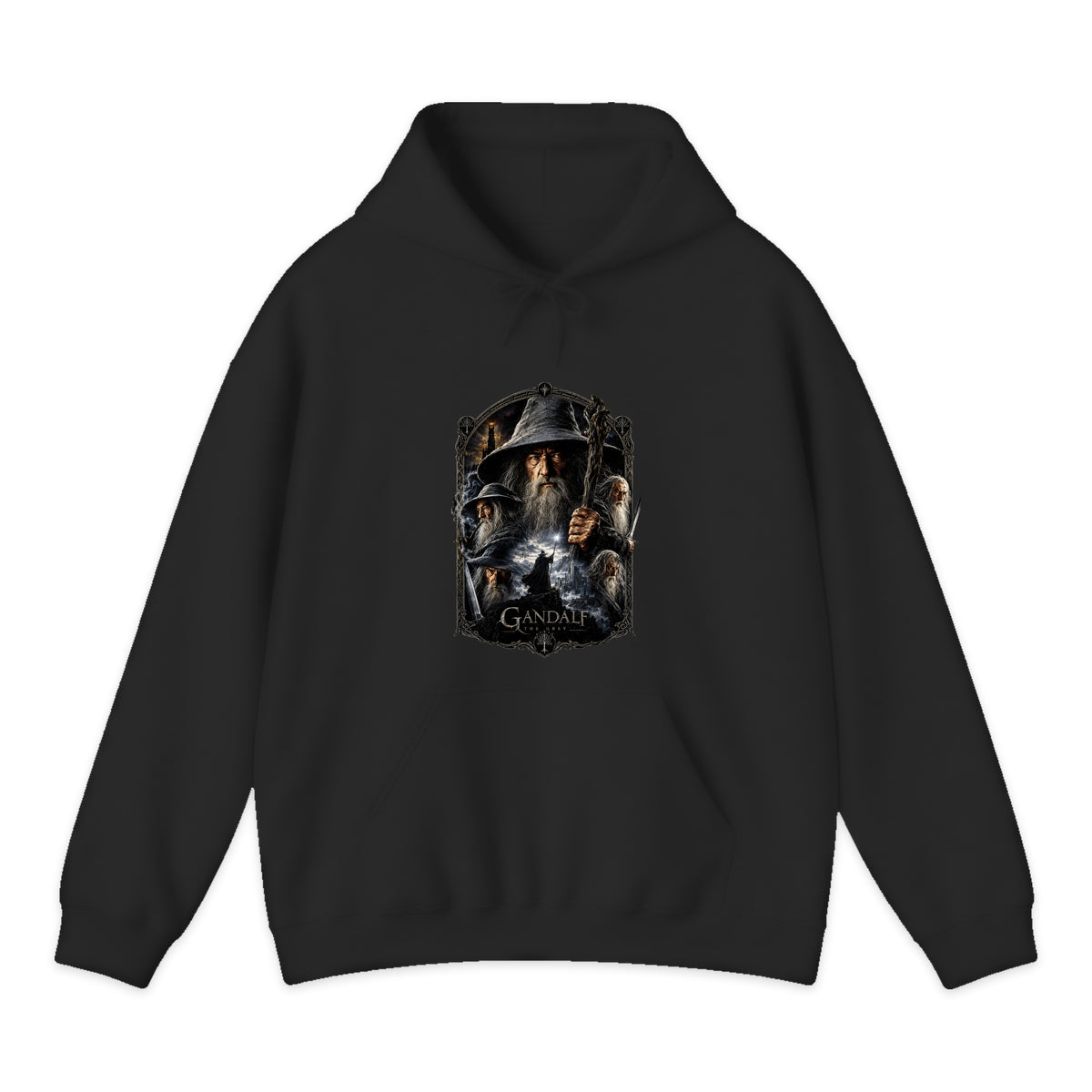 Lord of the Rings Gandalf Portrait Hoodie in Black