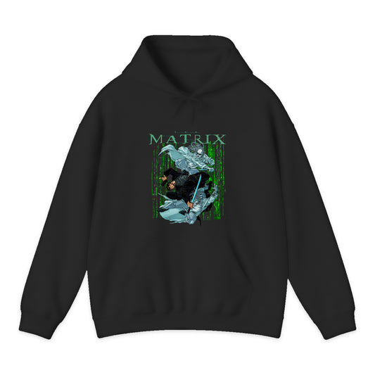 The Matrix Neo Action Comic Hoodie in Black