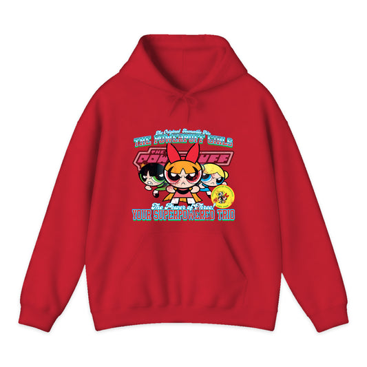 Powerpuff Girls Trio Varsity Hoodie in Bright Red