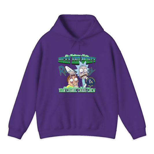 Rick and Morty Portal Varsity Hoodie in Purple