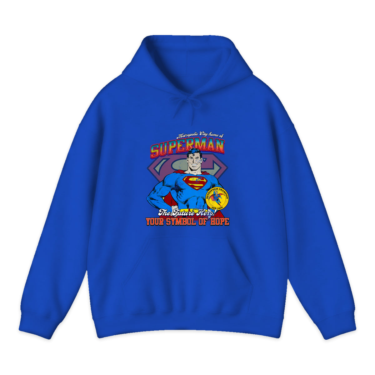 Superman Metropolis Varsity Hoodie in Royal Blue