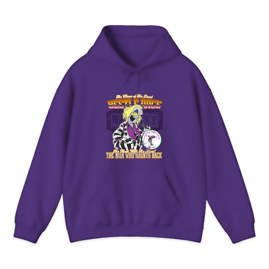 Beetlejuice Varsity Portrait Hoodie in Purple