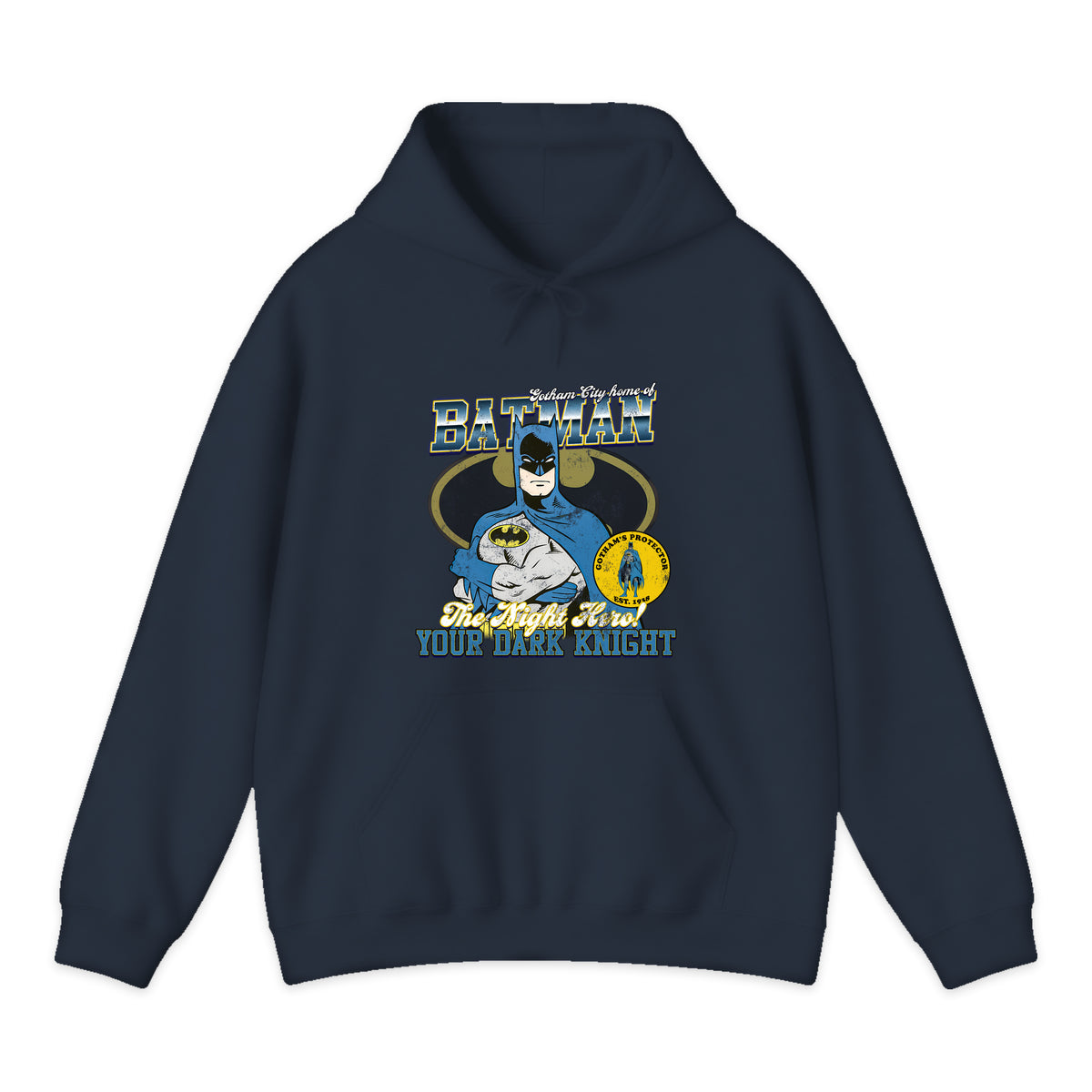 Batman Gotham Varsity Hoodie in Navy