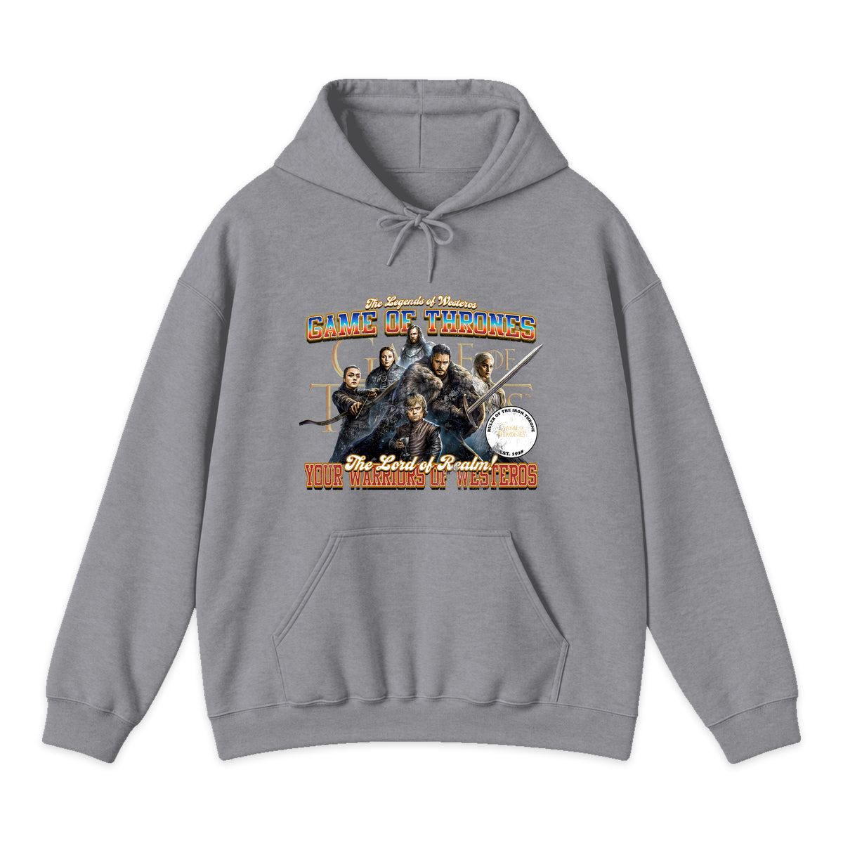 Game of Thrones Cast Varsity Hoodie in Heather Gray