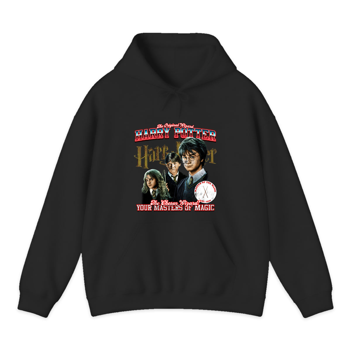 Harry Potter Trio Varsity Hoodie in Black
