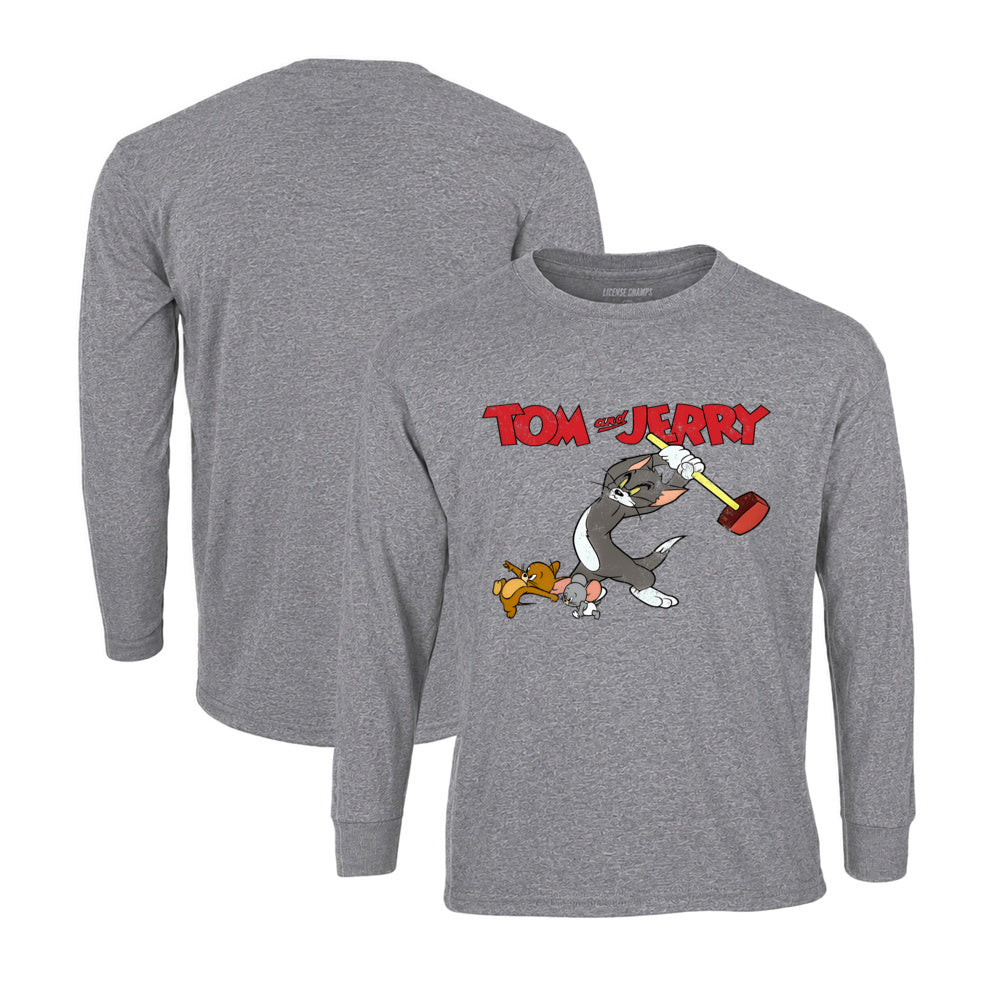 Tom and Jerry Long Sleeve T-Shirt in Graphite Heather