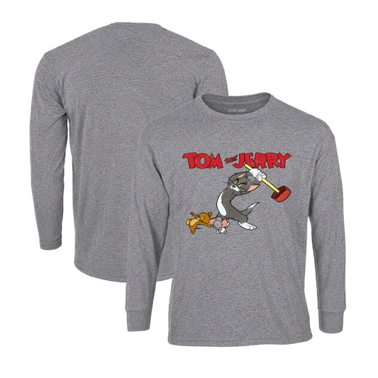 Tom and Jerry Long Sleeve T-Shirt in Graphite Heather