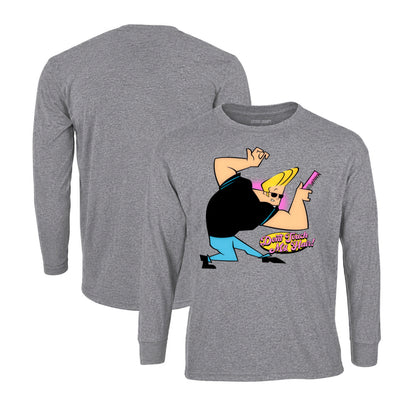 Johnny Bravo Long Sleeve T-Shirt in Graphite Heather
