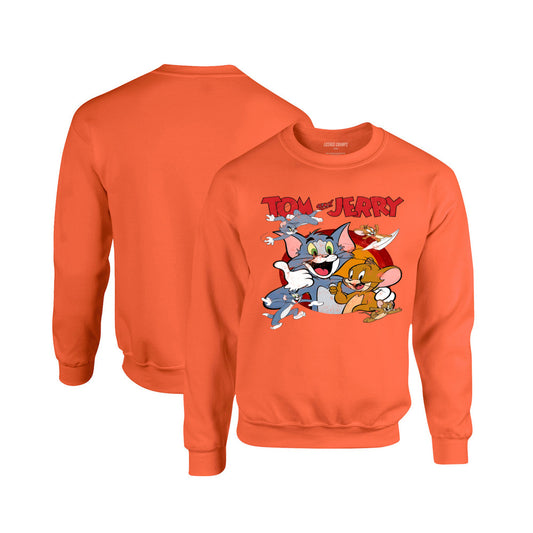 Tom and Jerry Crewneck Sweatshirt in Orange