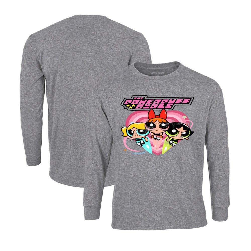 Powerpuff Girls Long Sleeve T-Shirt in Graphite Heather