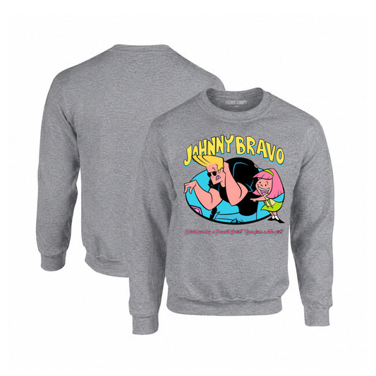 Johnny Bravo Crewneck Sweatshirt in Graphite Heather